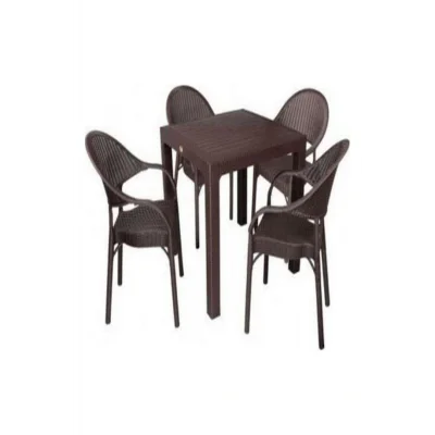 Genel Ürün Elit Rattan 90x90 Eylül Koltuk Masa Takımı