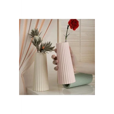 Genel Ürün Bohem Tarz Büyük Boy Vazo Çizgili İskandinav Vazo