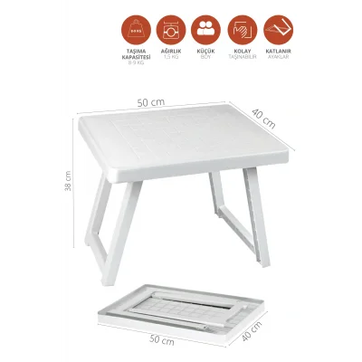 Genel Ürün Katlanır Plastik Sehpa Beyaz-kamp Masası