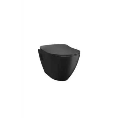 Genel Ürün Tp325 Mat Siyah Asma Klozet Ve Yavaş Kapanır Klozet Kapağı