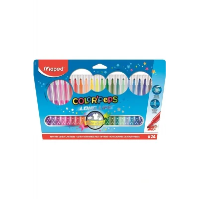 Genel Ürün Color Uzun Ömürlü Süper Yıkanabilir 24 Lü Keçeli Kalem