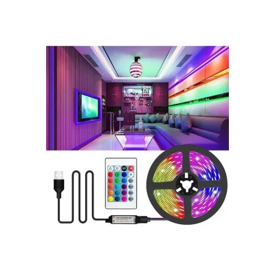 Genel Ürün RGB TV Televziyon Arkası LED Şerit Set 3M aydınlatma CT-4566 ışık uzaktan kumandalı USB Girişli
