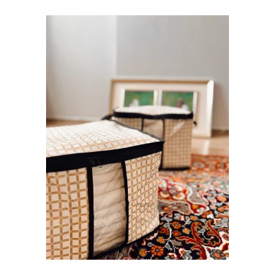 Genel Ürün Küpbag (çeyiz Sandıklı),vakumlu Poşet,vakumlu Çantalı Hurç ( Krem-beyaz Kareli)