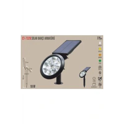 Genel Ürün CT-7320 18W YEŞİL Solar Çim Armatürü – Güneş Enerjili, Yeşil Işık, Su Geçirmez