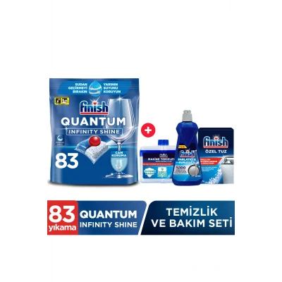 Genel Ürün Quantum Infinity Shine 83 Kapsül Bulaşık Makinesi Deterjanı Tableti + Temizlik Ve Bakım Seti