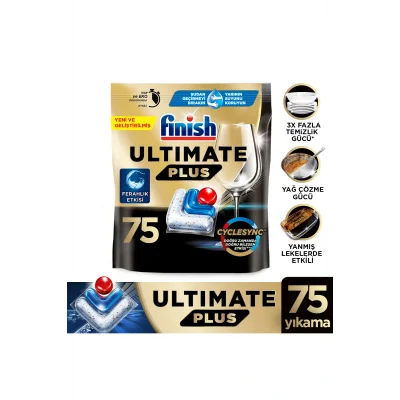 Genel Ürün Ultimate Plus Hepsi Bir Arada Bulaşık Makinesi Deterjanı Kapsül Tablet 75 Adet