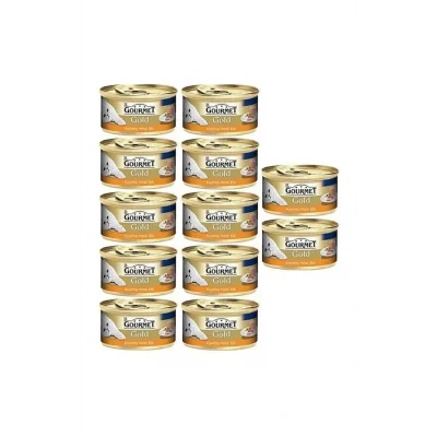 Genel Ürün Gold Kıyılmış Hindi Etli Konserve Yetişkin Kedi Maması 12 x 85 G