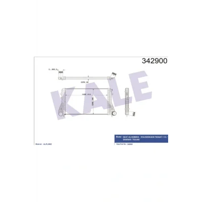 Genel Ürün Vag Turbo Radyatoru (intercooler) Passat / CC Tiguan Sharan Alhambra 2,0tdi 08>> - 342900