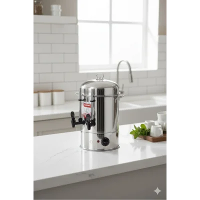 Genel Ürün Çelik Elektrikli Çay Semaveri, 300 Bardak, Endüstriyel Çay Otomatı, Silikon Musluk, Göstergeli