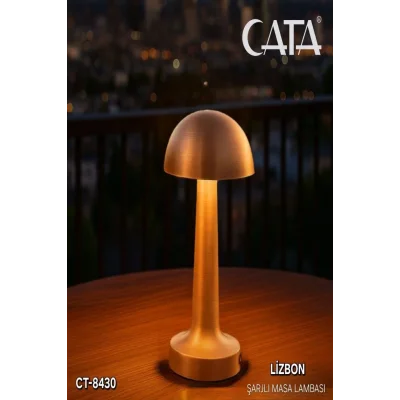 Lamba 3 Renk Yanma Modlu Mantar BAKIR Renk Masa Lambası 1 ADET CT-8430
