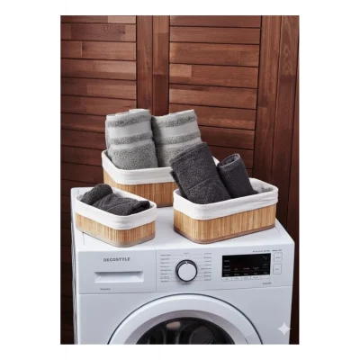 Genel Ürün Çok amaçlı Bambu 3lü Sepet - Bej