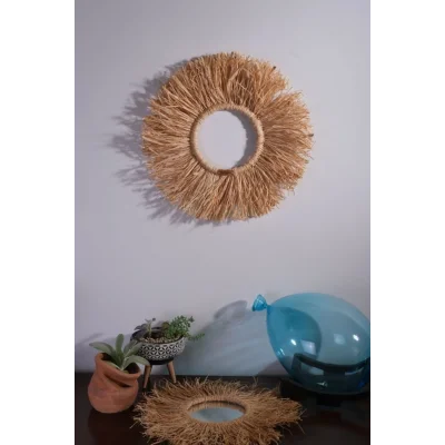 Genel Ürün Doğal Rafya Bohem Duvar Süsü 35 cm