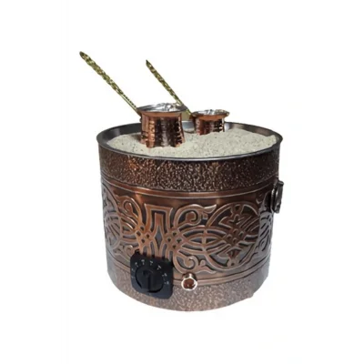 Genel Ürün Türk Kumda Kahvesi Makinesi Bakır 2 Cezveli Kızgın Kahve