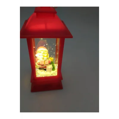 Genel Ürün Işıklı Işıltılı Sulu Noel Baba Temalı Fener Mini Boy