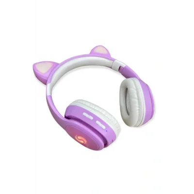 Genel Ürün A+ Kalite Vilya Kedi Kulağı Detaylı Led Işıklı Bluetooth Çocuk Kulaklığı 2022 Boombox Ct-888