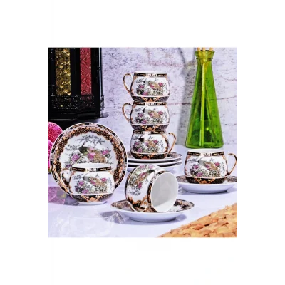 Genel Ürün Porselen 6lı Tombul Fincan Takımı Gsa-51