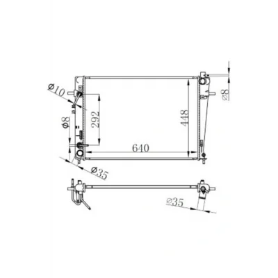 Genel Ürün Brazıng Su Radyatörü Hyundai Tucson 2.0 Crdı 04+(otomatık Şanz.) (640x438x18)