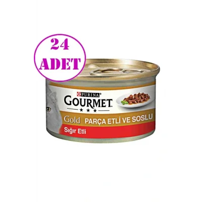 Genel Ürün Gold Parça Sığır Etli Kedi Konservesi 85 Gr 24 Adet