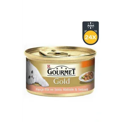 Genel Ürün Gold Parça Etli Alabalık Sebze Kedi Konservesi 85 Gr * 24 Adet