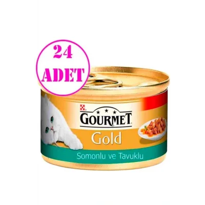 Genel Ürün Gold Somon Ve Tavuklu Kedi Konservesi 85 Gr 24 Adet