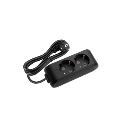 Genel Ürün Multi-let Siyah Ikili Priz Top Kablolu 1 Mt