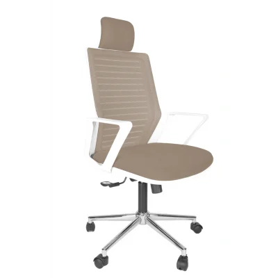 Genel Ürün Arya Çizgili Fileli Şef Bilgisayar Ofis Çalışma Koltuğu Fk1300 Ekru