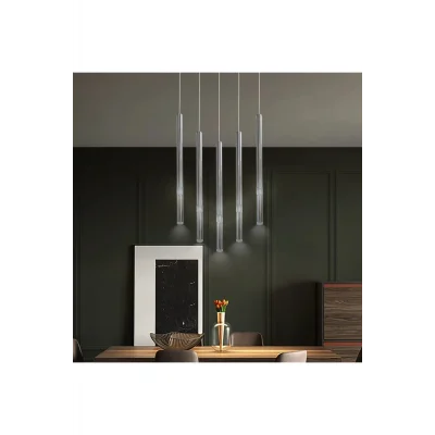 Genel Ürün Led Avize Sarkıt Long Tubo2 Tra83051l 5*ø25mm Boya:siyah - Işık:6500k Soğuk Beyaz