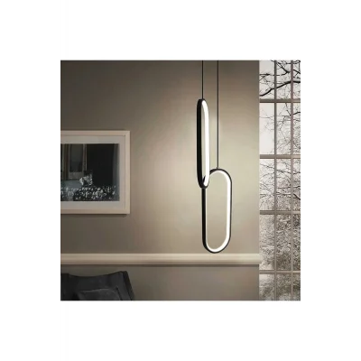 Genel Ürün Led Avize Sarkıt Küpe2 Tra30074b 2x(50*15CM) Boya:antrasit - Işık:4000k Doğal Beyaz