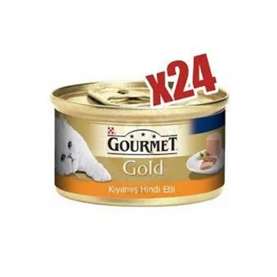 Genel Ürün Gold Kıyılmış Hindi Etli Kedi Konservesi 85 Gr X 24 Adet