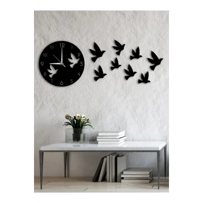 Kol Saati Kuş Tasarımlı Modern Dekoratif Ahşap Duvar Saati Dmstda00050