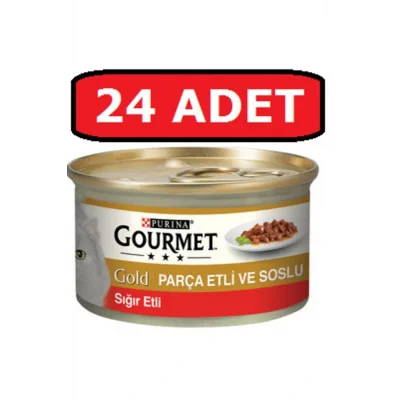 Genel Ürün Parça Etli Sığır Kedi Konservesi 24 Adet 85 Gr Yaş Mama