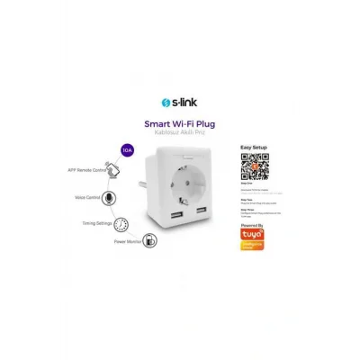 Genel Ürün Swapp Sl-04 1 Priz 10a Akım Korumalı Akıllı Prız 2.4 Ghz Wıfı Tuya De 2 Usb