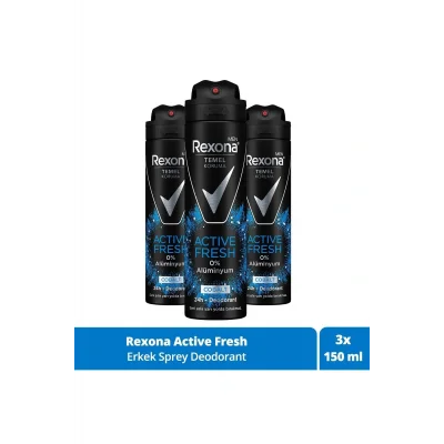 Genel Ürün Men Temel Koruma Active Fresh Erkek Sprey Deodorant Cobalt 150 mlX3 Adet