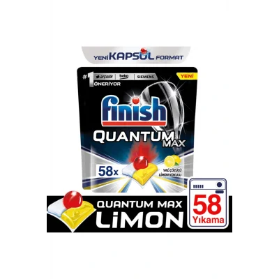 Genel Ürün Powerball Quantum Max Bulaşık Deterjanı Limon 58 Kapsül