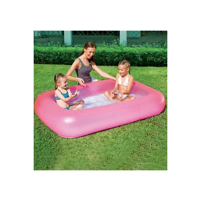 Genel Ürün Tek Halkalı Şişme Tabanlı Çocuk Havuzu Pembe ( 165 Cm X 104 Cm 25 Cm ) /