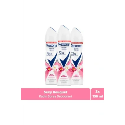 Kol Saati Kadın Sprey Deodorant Sexy Bouquet 72 Saat Kesintisiz Üstün Koruma 150 ml X3