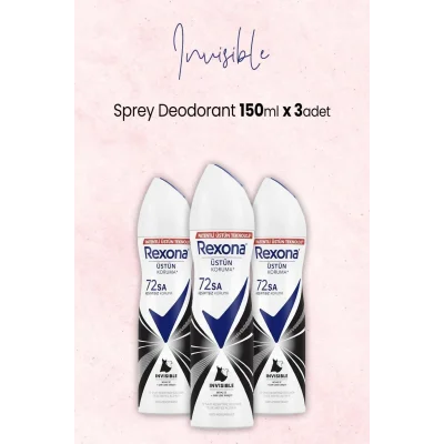 Genel Ürün Kadın Sprey Deodorant Invisible 150 ml x 3 Adet