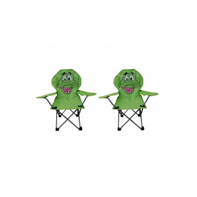 Oyuncak Timsah Figürlü 2li Katlanır Çocuk Kamp Sandalyesi