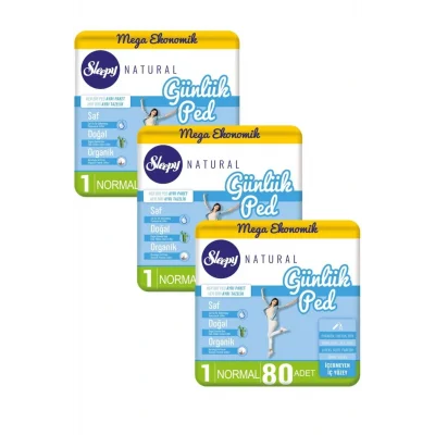 Genel Ürün Natural Günlük Ped Normal 80li x 3 paket 240 Ped