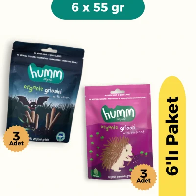 BUĞZ Humm Organik Grissini 6lı Set (Zeytinli & Pancarlı)