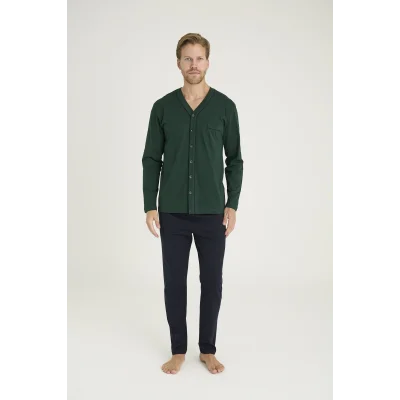 Kocabey 9134 Erkek  V Yaka Boydan Düğmeli Pijama Takımı