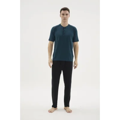 Kocabey KKT-26153 Erkek Midi Yaka Pijama Takımı