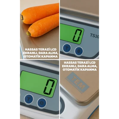 LCD Ekranlı Hassas Terazi Otomatik Kapanma, Dara Alma Fonksiyonlu Dijital Ölçüm Cihazı