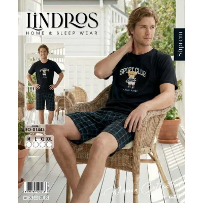 Lindros EO-01443 Erkek Kısa Kol Süprem Şort Takım