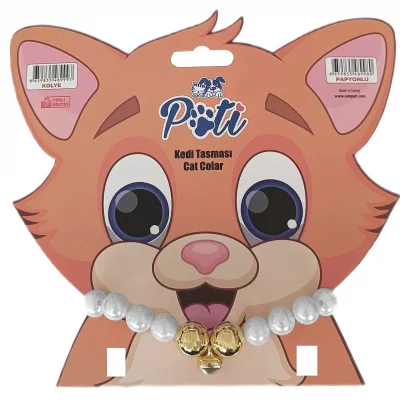 Markapet Kedi Ve Köpek Lüx İncili Kolye 24-28 cm Medium Beyaz