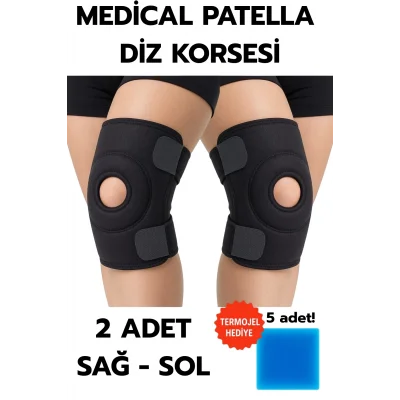 Medical Patella Destekli Diz Korsesi İkili Sağ Sol Çapraz Bağ Menisküs Ağrısı Için Sporcu Dizlik