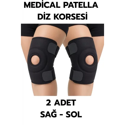 Medical Patella Destekli Diz Korsesi İkili Sağ Sol Çapraz Bağ Menisküs Ağrısı Için Sporcu Dizlik