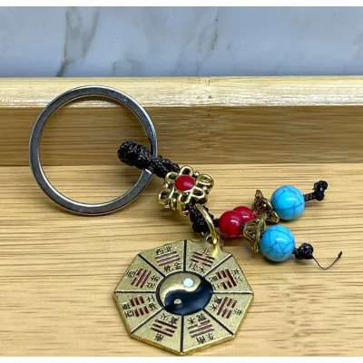 Metal Renkli Yin Yang Anahtarlık