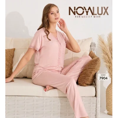 Noyalux 7904 Kadın Önden Dügmeli Kısa Kol Pijama