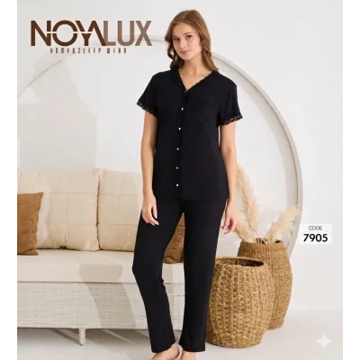 Noyalux 7905 Kadın Önden Dügmeli Pijama Takımı